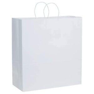 Greenii - 200 White Paper With Handles Kraft 18 * 7 * 19 Party Gift Bags